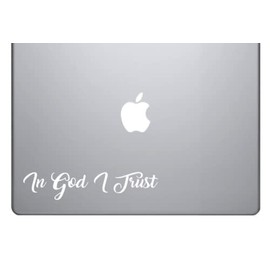 HSC Design Custom Decal Car for in God I Trust Christian for Car, Truck, Funny, Tumbler, Window, Motorcycle, Helmet, Bumper, Decal for Laptop, Phone, Home Decoration / 1.5 in x 6 in/White