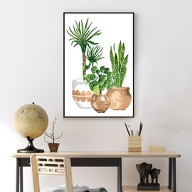 Yezavesu Framed Paint by Numbers Kit for Adults Beginner & Kids Ages 8-12, Easy Green Plant Paint by Numbers with Frame, DIY Number Painting for Adults Plants for Home Wall Decor Gift 8X 12 inch