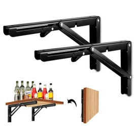 STARVAST Pack of 2 Folding Console 400 mm, Heavy Duty Folding Shelf Brackets, Folding Shelf Brackets, Table Folding Hinges, Maximum Load Capacity 50 kg / 110 lb