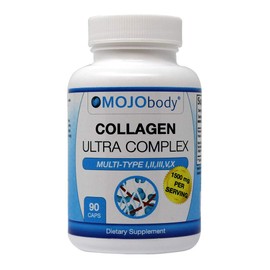 MOJObody Multi Collagen Capsules Ultra Complex (Types I, II, III, V & X) Complex Multi Collagen Protein Blend for Anti-Aging, Hair, Skin, Nails and Joints, 1500mg Per Serving, 90 Capsules