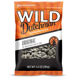 Wild Dutchman Roasted Sunflower Seeds in a Resealable Bag for Ultimate Freshness and an Easy Pour Snack, Salted Original Flavor, 6.5 oz (Pack of 12)