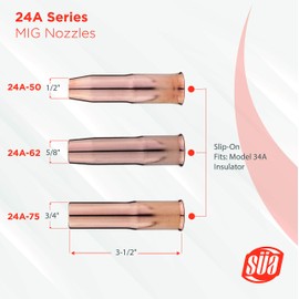 SÜA - MIG Gun Consumables Kit - Compatible with Lincoln/Magnum 300 & 400 and Tweco #3 & #4-54A Diffuser - 34A Insulator - Tip: 0.045'' - 24A Nozzle: 1/2''
