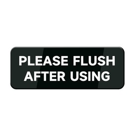 Please Flush After Using Wall Or Door Sign - Black & White Acrylic Sign For Business Store, Shop, Cafe, Office, Restaurant - Back Self Adhesive Plastic