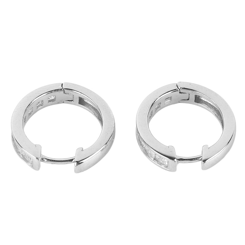 S925 Sterling Silver Ear Hoop Clip Rhinestone Style Clip Hoop