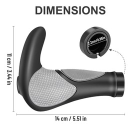 Ergonomic Bicycle Grips Non-Slip Handlebar Grips Bicycle Handlebar MTB Grips Handlebar Grips Bicycle Two Side Lock Bicycle Grips Universal 22 mm Black and Grey