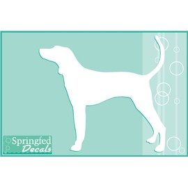 AMERICAN ENGLISH COONHOUND SILHOUETTE #1 Cut Vinyl Decal 4" in WHITE Dog Car Truck Window Sticker