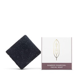 BINU Bamboo Charcoal Facial Soap | Face Soap for Blemished & Oily Skin | Vegan | 100% Natural | Black Soap Against Acne & Blackheads | Handmade Activated Carbon Soap