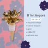 Draper James Gold Wine Stopper, Floral Bottle Saver with Silicone