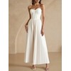 winkbay Women's Strapless Pleated Jumpsuits High Waisted Wide Leg Elegant