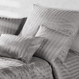 Pure Label Mako Satin Damask Striped Cushion Cover 40 x 60 cm, 100% Cotton in Light Blue, Incredibly Soft Decorative Cushion to Match Our Bed Linen Sets