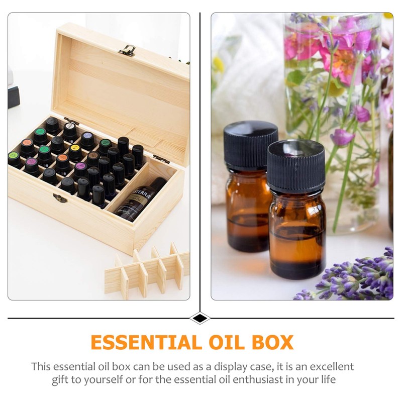 EXCEART EXCEART 36 Slots Wooden Essential Oils Storage Box Essential