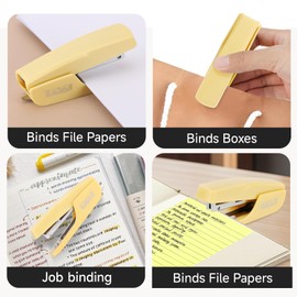 Eagle Stapler with Stapler Remover，12 Sheets Capacity，NO.10 Stapling,Yellow