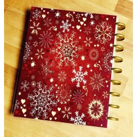 Handmade Merry Christmas Santa Buckle Holiday Front/Back Cover Set 4 use w HAPPY Planner