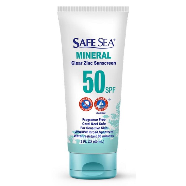 Safe Sea Zinc Oxide Sunscreen SPF50 | Clear Mineral Face