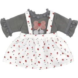 ZWOOS Doll Clothes 35-43 cm for New Born Baby Dolls, Strawberry Print Dress Compatible with Baby Born, Baby Annabell, Nenuco and More