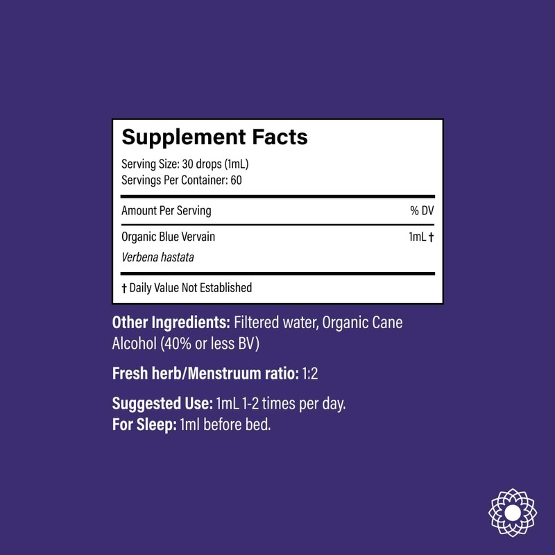 Portland Ashwagandha Farm Blue Vervain Fresh Spagyric Tincture, 2oz