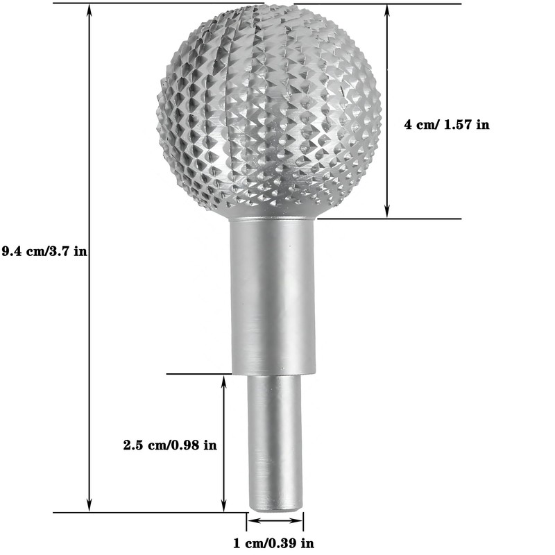 KEWAYO Carbon Steel Sphere Rotary Burr - 10mm Shank, Ideal