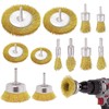 Wire Brush Drill, 12-Piece Steel Brush, Cordless Screwdriver, Brass Brush