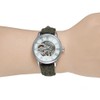 FORSINING Hollow Out Mechanical Waterproof Cloth Strap Male Wristwatch (White)