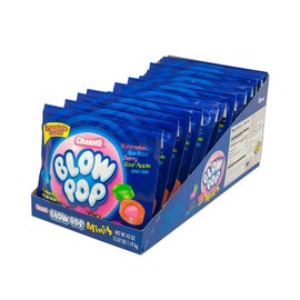 Charms Blow Pop Mini Lollipops - Individually Wrapped Dual Candy and Gum Suckers - Peanut Free, Gluten Free - Bulk Treat for Kids and Adults - 3.5 Ounce Bag (Pack of 12)