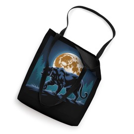 Kids Black Panther Full Moon Trees Sasquatch Black Panther Tote Bag