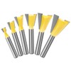 Gasea 6pcs Dovetail Joint Router Bit Set, 1/4 Inch Shank