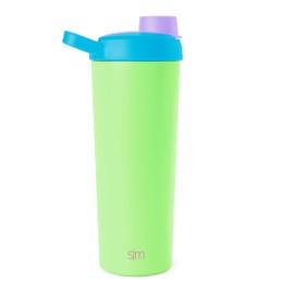 Simple Modern - Botella coctelera de acero inoxidable con bola, 24 onzas, taza aislada de metal para mezclas de proteínas, batidos y preentrenamiento, colección Rally | Baja Mix