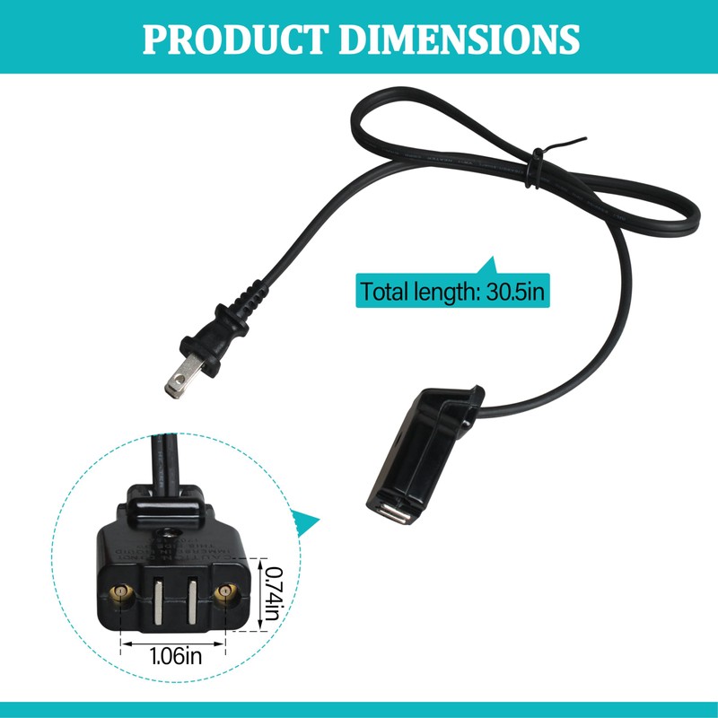 09982 Magnetic Power Cord for Presto Deep Fryer, Fits FryDaddy