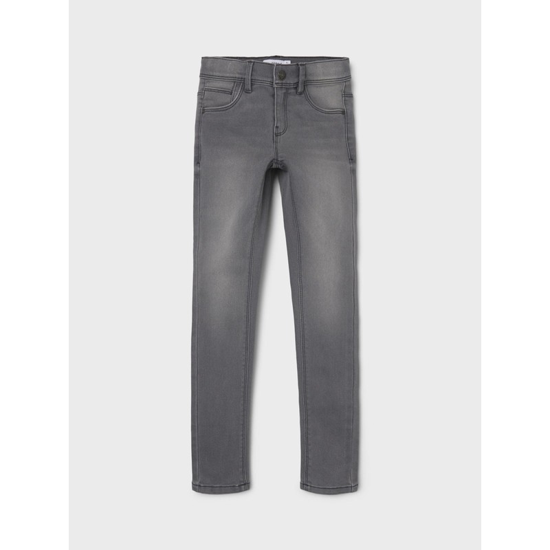 NAME IT Girls' Skinny Fit Jeans, Light Grey Denim