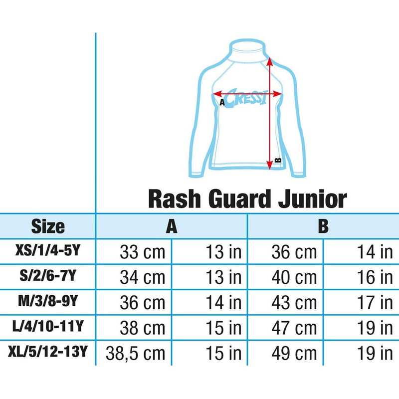 Cressi Boy's Octopus Long Rash Guard - Blue, 8 Years