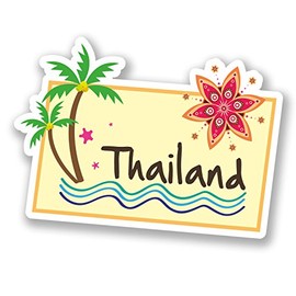 2 x 10cm Thailand Thai Sticker Decal Car Bike Girls Laptop Travel Luggage #5644 (10cm Wide x 7.5cm Tall)