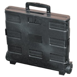 Easy Crate Rolling Foldable Plastic Crate with Telescopic Handle and 3-in. Wheels