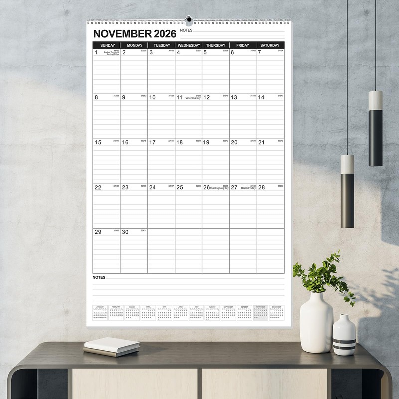OuMuaMua Extra Large Wall Calendar 2026, 30" X 20" Vertical