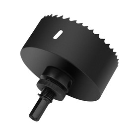 7" 丨178mm Hole Saws with Heavy Duty Arbor HSS Bi-Metal Hole Cutter Drill Bit for Wood Cornhole Boards Plastic Drywall Metal Fiberboard(Black)