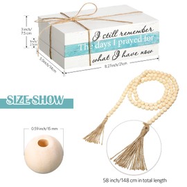 3 Pcs Decorative Books for Home Decor White Faux Books Decoration Farmhouse Stacked Display Books with Wood Bead Tassels for Coffee Tables, 58 Inch (I Still Remember)