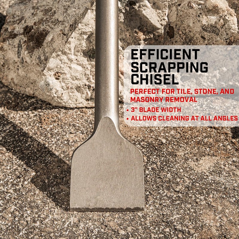 XtremepowerUS 61115 Jack Hammer Bit 1-1/8" Hex 3"x16" Flat Chisel