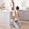 Takywep Foldable Toddler 3 Step Stool - Plastic Learning Helper,