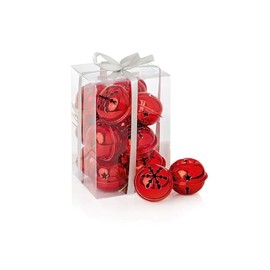 12 x Red Christmas Jingle Bells by Premier Decorations