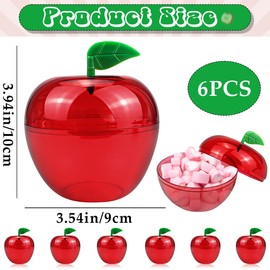 DOERDO 6pcs Plastic Bobbing Apples Filled Bobbing Apple Containers for Creative Party Favors and Festive Decorations