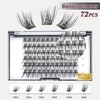 Cluster Lashes,Lankiz Individual Eyelashes C Curl 10-16mm Reusable DIY Individual