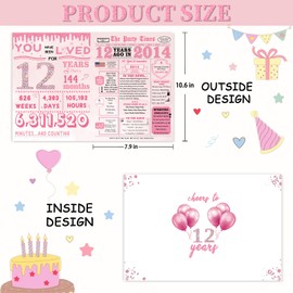 IDU 12th Birthday Card for Girls,12th Birthday Decorations & Gifts for Girls Her,12 Year Old Girl Birthday Gifts for Daughter Granddaughter Niece