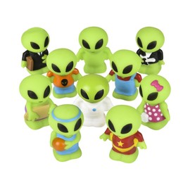 Alien Sensory Fidget Stretch Popper Backpack Clip Toys (Alien 2" Bath Toys),10 ct
