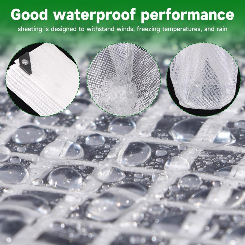 Clear Greenhouse Plastic Covering, 16Mil Thickness Heavy Duty Clear tarp
