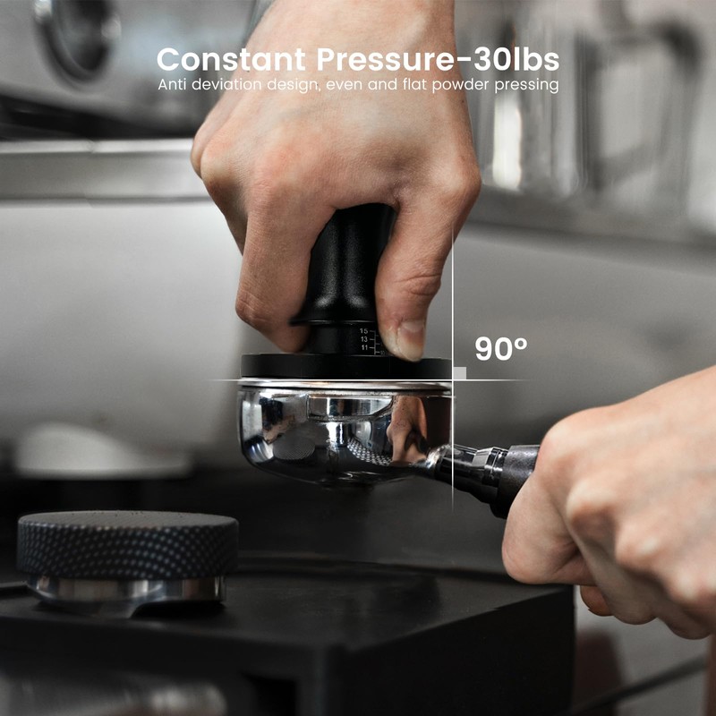 HOLIHOKY Coffee Tamper, Calibrated Spring Loaded 54mm Tamper, Constant 30lb