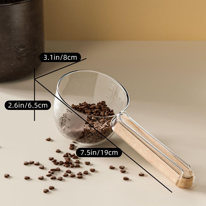 MANON ROSA Pet Food Measuring Scoop with Closure Clip -