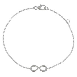 LES POULETTES BIJOUX - 925 silver rhodium bracelet infinity sign, 16 centimetres, Sterling Silver