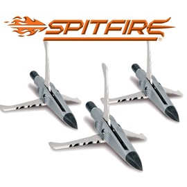 NEW ARCHERY PRODUCTS Spitfire Edge 100 Grain 1.75" Cutting Diameter 3-Blade Durable Precise Rear-Deploying Bow Hunting Broadhead - 3 Pack