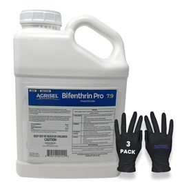 Agrisel Bifenthrin Pro 7.9, Insect Control, Safe for Plants & Crops, Insecticide, Effective Against 125+ Insects, Includes 3-Pack of Agrisel Protective Gloves, 1 Gallon