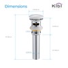 KIBI Bathroom Sink Pop-Up Drain with Overflow | Small Cover
