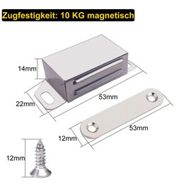 Magnetic Catch Cabinet Door Magnet - LOOGI Magnetic Closure Door Magnets Door Magnet Furniture Magnet Stainless Steel 10 kg Strong Cabinet Magnets for Cabinet Doors Drawers Balcony Door Furniture